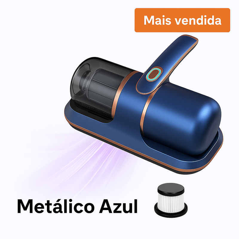 Mini Aspirador Antiácaro com Luz UV | Portátil, Potente e Silencioso